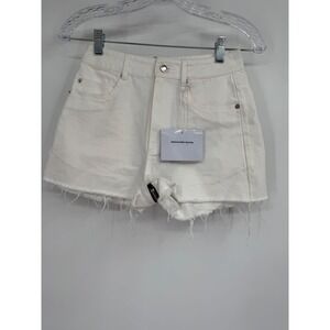 NWT Alexander Wang Bite Zip High Rise Jean Shorts Cut Off‎ Off White Sz 27